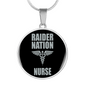 Raider Nurse Circle Necklace Stainless Steel or 18k Gold 18-22"-Express Your Love Gifts