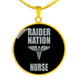Raider Nurse Circle Necklace Stainless Steel or 18k Gold 18-22"-Express Your Love Gifts