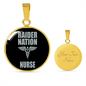 Raider Nurse Circle Necklace Stainless Steel or 18k Gold 18-22"-Express Your Love Gifts