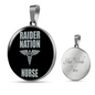 Raider Nurse Circle Necklace Stainless Steel or 18k Gold 18-22"-Express Your Love Gifts
