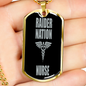 Raider Nurse Dog Tag Necklace Stainless Steel or 18k Gold Dog Tag W 24"-Express Your Love Gifts