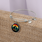 Rainbow Dog Mom Bracelet Stainless Steel or 18k Gold Circle Bangle-Express Your Love Gifts