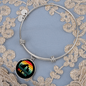 Rainbow Dog Mom Bracelet Stainless Steel or 18k Gold Circle Bangle-Express Your Love Gifts