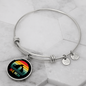 Rainbow Dog Mom Bracelet Stainless Steel or 18k Gold Circle Bangle-Express Your Love Gifts