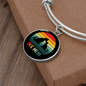Rainbow Dog Mom Bracelet Stainless Steel or 18k Gold Circle Bangle-Express Your Love Gifts