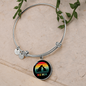 Rainbow Dog Mom Bracelet Stainless Steel or 18k Gold Circle Bangle-Express Your Love Gifts
