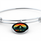 Rainbow Dog Mom Bracelet Stainless Steel or 18k Gold Circle Bangle-Express Your Love Gifts