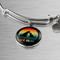 Rainbow Dog Mom Bracelet Stainless Steel or 18k Gold Circle Bangle-Express Your Love Gifts