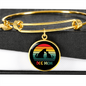 Rainbow Dog Mom Bracelet Stainless Steel or 18k Gold Circle Bangle-Express Your Love Gifts