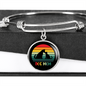Rainbow Dog Mom Bracelet Stainless Steel or 18k Gold Circle Bangle-Express Your Love Gifts