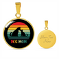 rainbow dog mom Circle Necklace Stainless Steel or 18k Gold 18-22"-Express Your Love Gifts