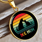 rainbow dog mom Circle Necklace Stainless Steel or 18k Gold 18-22"-Express Your Love Gifts