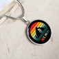 rainbow dog mom Circle Necklace Stainless Steel or 18k Gold 18-22"-Express Your Love Gifts