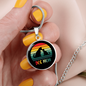rainbow dog mom Circle Necklace Stainless Steel or 18k Gold 18-22"-Express Your Love Gifts