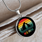 rainbow dog mom Circle Necklace Stainless Steel or 18k Gold 18-22"-Express Your Love Gifts