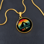 rainbow dog mom Circle Necklace Stainless Steel or 18k Gold 18-22"-Express Your Love Gifts