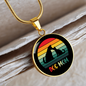 rainbow dog mom Circle Necklace Stainless Steel or 18k Gold 18-22"-Express Your Love Gifts