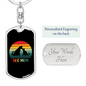 rainbow dog mom Keychain Stainless Steel or 18k Gold Dog Tag Keyring-Express Your Love Gifts