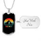 Rainbow Dog Mom Necklace Stainless Steel or 18k Gold Dog Tag 24" Chain-Express Your Love Gifts