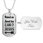 Raised On Sweet Tea And Jesus Necklace Christian Dog Tag Stainless Steel or 18k Gold 24" Ball Chain-Express Your Love Gifts