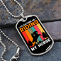 Rather Be Riding Horse Necklace Stainless Steel or 18k Gold Dog Tag 24" Chain-Express Your Love Gifts