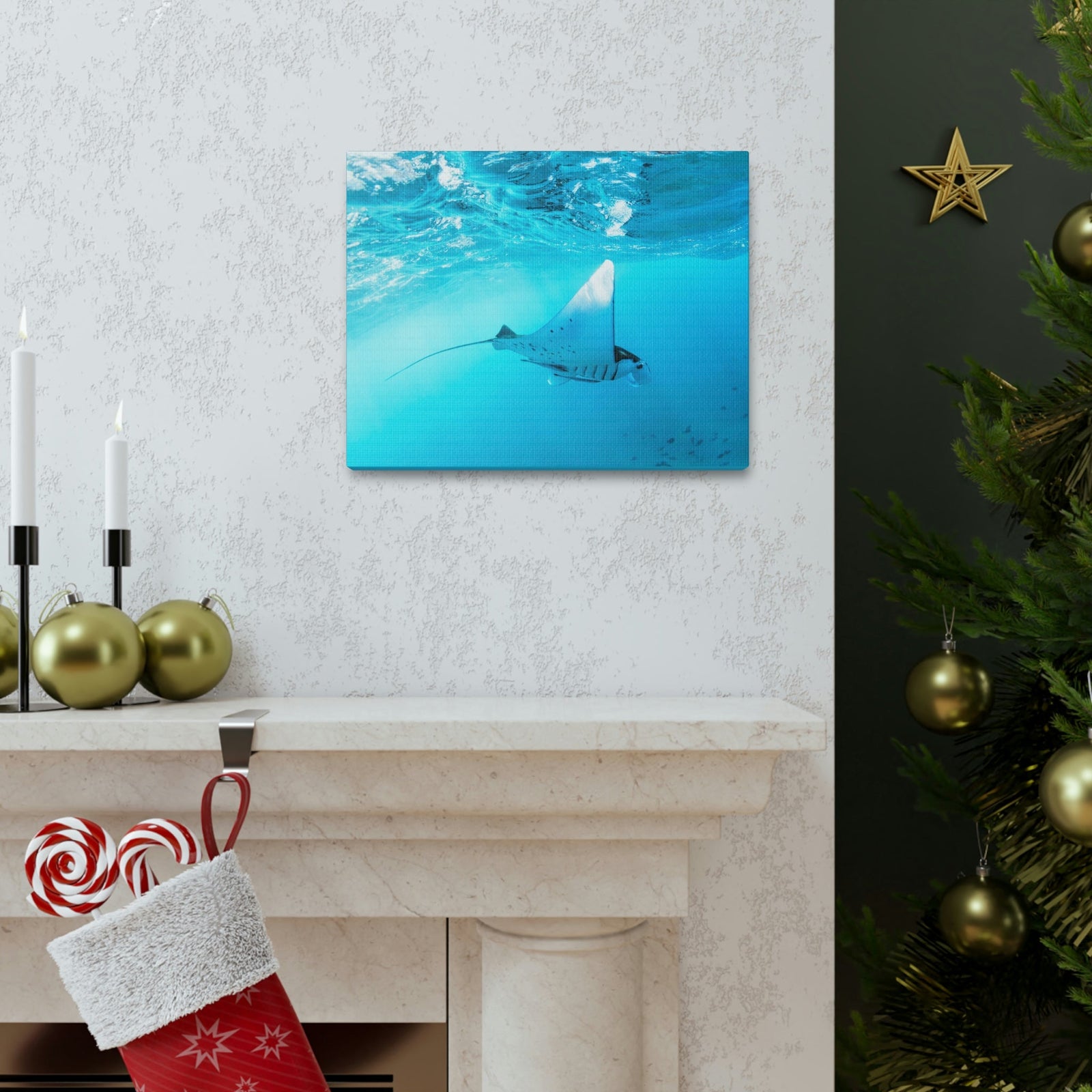 Scripture Walls Ray Hunting Ray on Hunt Print Animal Wall Art Wildlife Canvas Prints Wall Art Ready to Hang Unframed-Express Your Love Gifts