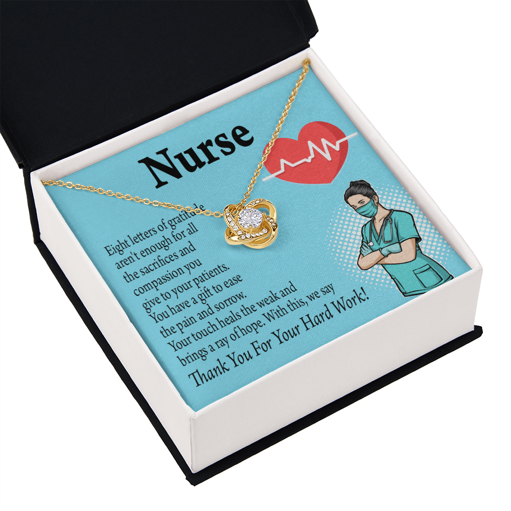 Ray of Hope Healthcare Medical Worker Nurse Appreciation Gift Infinity Knot Necklace Message Card-Express Your Love Gifts