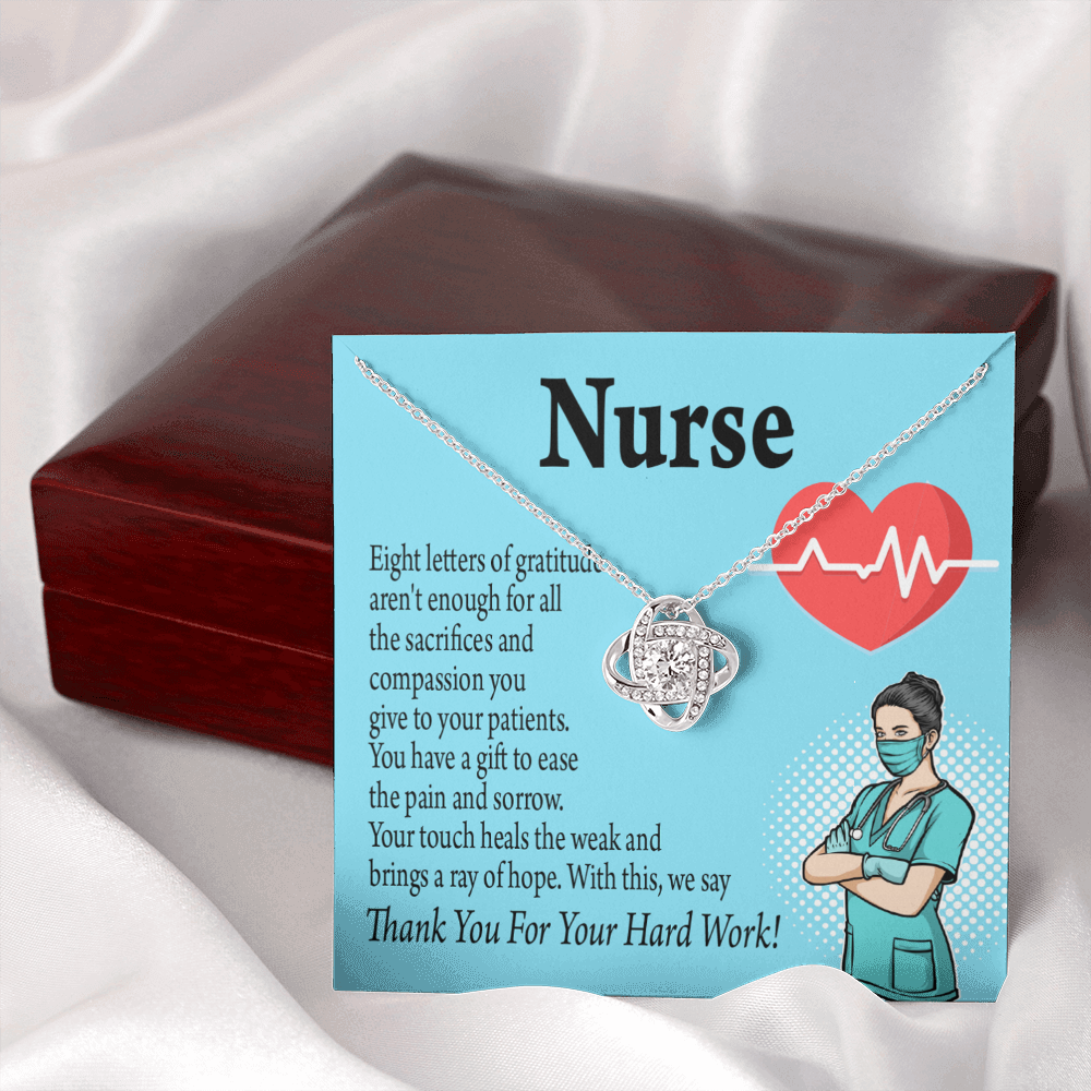 Ray of Hope Healthcare Medical Worker Nurse Appreciation Gift Infinity Knot Necklace Message Card-Express Your Love Gifts