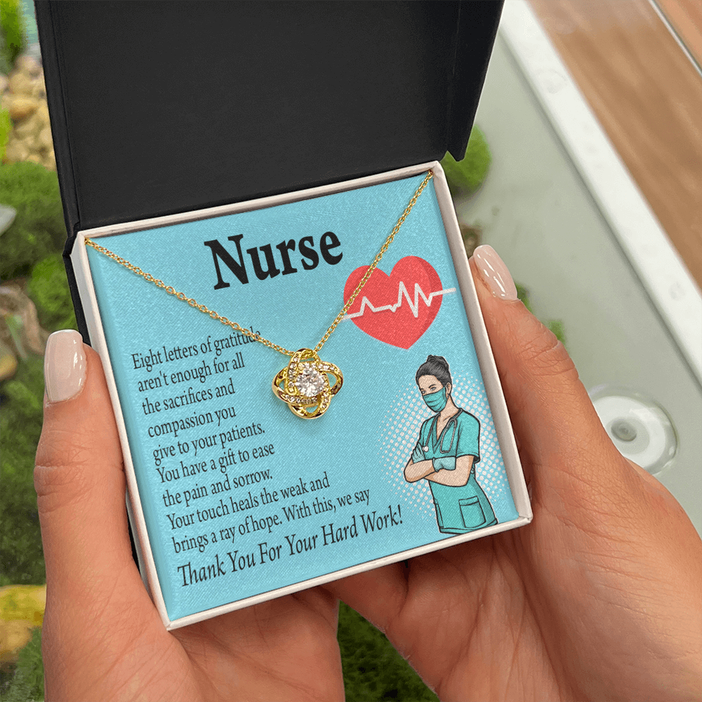 Ray of Hope Healthcare Medical Worker Nurse Appreciation Gift Infinity Knot Necklace Message Card-Express Your Love Gifts