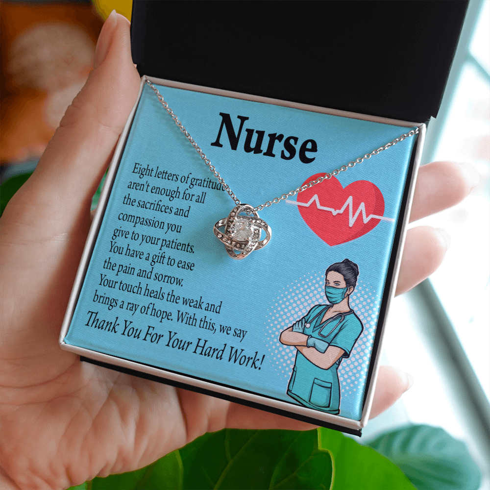 Ray of Hope Healthcare Medical Worker Nurse Appreciation Gift Infinity Knot Necklace Message Card-Express Your Love Gifts