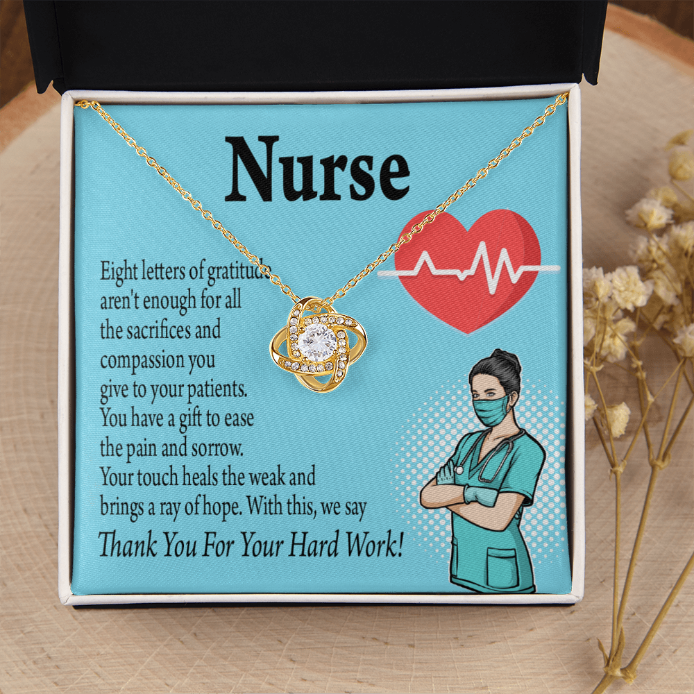 Ray of Hope Healthcare Medical Worker Nurse Appreciation Gift Infinity Knot Necklace Message Card-Express Your Love Gifts