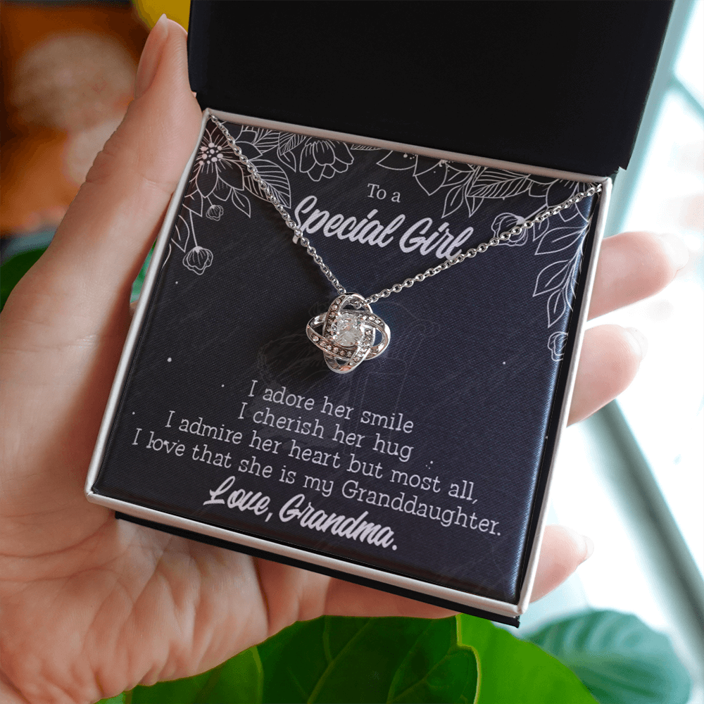 Reach For Your Dreams Grandma Adores You Infinity Knot Necklace Message Card-Express Your Love Gifts