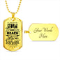 Reach The Sunshine Dog Tag Stainless Steel or 18k Gold 24" Ball Chain-Express Your Love Gifts