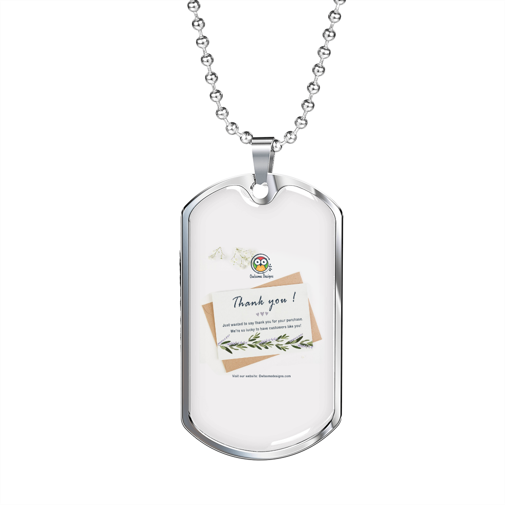 Read Me!!! Horse Necklace Stainless Steel or 18k Gold Dog Tag 24" Chain-Express Your Love Gifts