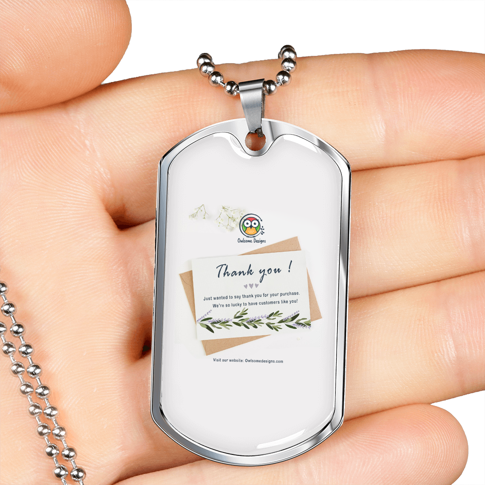 Read Me!!! Horse Necklace Stainless Steel or 18k Gold Dog Tag 24" Chain-Express Your Love Gifts