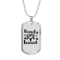 Ready Aim Hunt Necklace Stainless Steel or 18k Gold Dog Tag 24" Chain-Express Your Love Gifts
