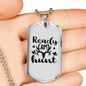 Ready Aim Hunt Necklace Stainless Steel or 18k Gold Dog Tag 24" Chain-Express Your Love Gifts