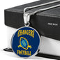 Ready Chargers Football Circle Pendant Football Fan Necklace Stainless Steel or 18k Gold 18-22"-Express Your Love Gifts