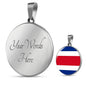 Ready Costa Rica Flag Necklace Costa Rica Flag Stainless Steel or 18k Gold 18-22"-Express Your Love Gifts