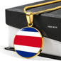 Ready Costa Rica Flag Necklace Costa Rica Flag Stainless Steel or 18k Gold 18-22"-Express Your Love Gifts