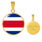 Ready Costa Rica Flag Necklace Costa Rica Flag Stainless Steel or 18k Gold 18-22"-Express Your Love Gifts