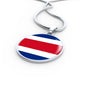 Ready Costa Rica Flag Necklace Costa Rica Flag Stainless Steel or 18k Gold 18-22"-Express Your Love Gifts
