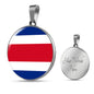 Ready Costa Rica Flag Necklace Costa Rica Flag Stainless Steel or 18k Gold 18-22"-Express Your Love Gifts