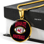 KC Football Black Circle Pendant Necklace Stainless Steel or 18k Gold 18-22"-Express Your Love Gifts