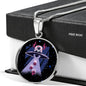 Ready Santa Alien Circle Pendant UFO Alien Fan Necklace Stainless Steel or 18k Gold 18-22"-Express Your Love Gifts