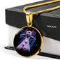 Ready Santa Alien Circle Pendant UFO Alien Fan Necklace Stainless Steel or 18k Gold 18-22"-Express Your Love Gifts