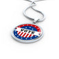 Ready Vote in Election Flag Circle Pendant Necklace Stainless Steel or 18k Gold 1822"-Express Your Love Gifts