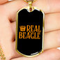 Real Beagle Necklace Stainless Steel or 18k Gold Dog Tag 24" Chain-Express Your Love Gifts