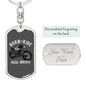 Real Bikers Biker Keychain Stainless Steel or 18k Gold Dog Tag Keyring-Express Your Love Gifts