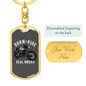 Real Bikers Biker Keychain Stainless Steel or 18k Gold Dog Tag Keyring-Express Your Love Gifts